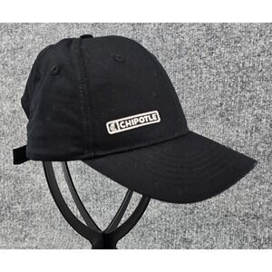 Chipotle Employee Baseball Cap Hat‎ Unisex OS Black Cotton Adjustable Uniform